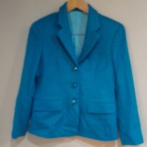 Tailor Tan S/M Teal Blue Thick Lined Blazer